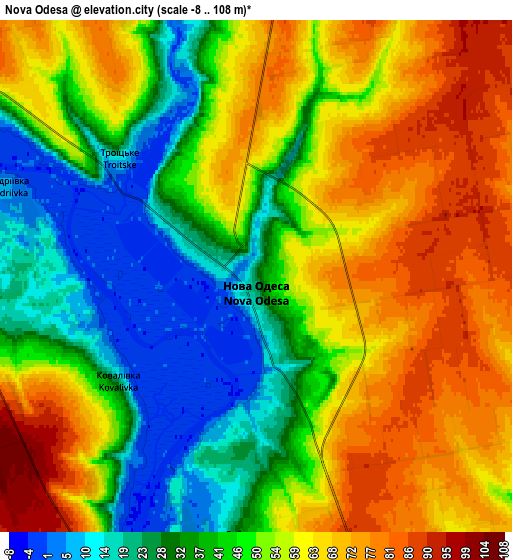 Zoom OUT 2x Nova Odesa, Ukraine elevation map