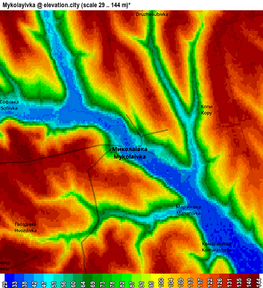 Zoom OUT 2x Mykolayivka, Ukraine elevation map