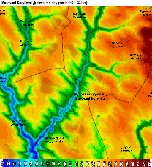 Zoom OUT 2x Murovani Kurylivtsi, Ukraine elevation map