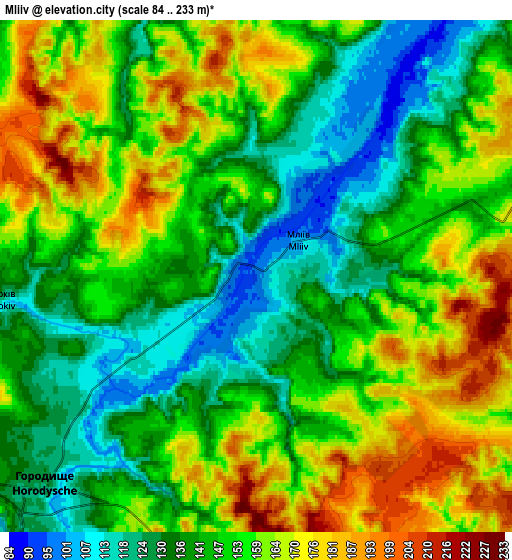 Zoom OUT 2x Mliiv, Ukraine elevation map