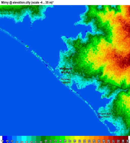 Zoom OUT 2x Mirny, Ukraine elevation map