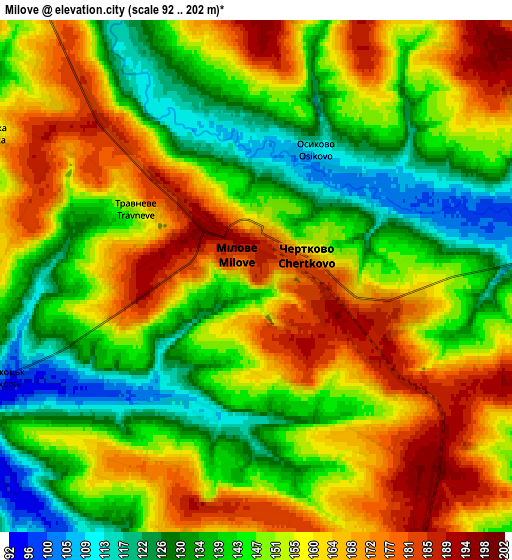 Zoom OUT 2x Milove, Ukraine elevation map