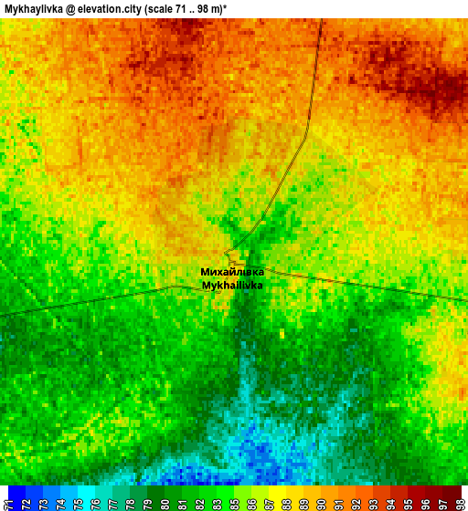 Zoom OUT 2x Mykhaylivka, Ukraine elevation map