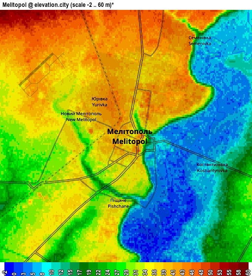 Zoom OUT 2x Melitopol, Ukraine elevation map