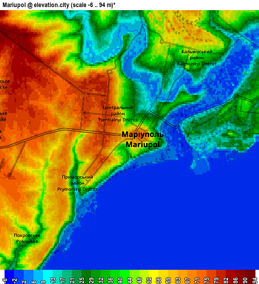 Zoom OUT 2x Mariupol, Ukraine elevation map