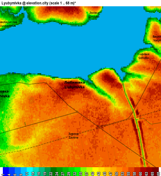 Zoom OUT 2x Lyubymivka, Ukraine elevation map