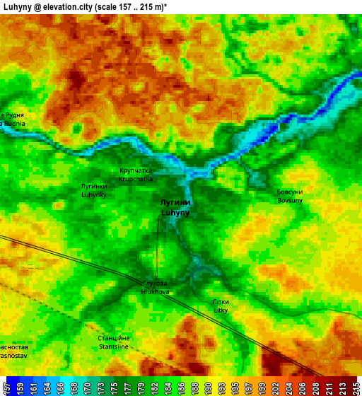 Zoom OUT 2x Luhyny, Ukraine elevation map