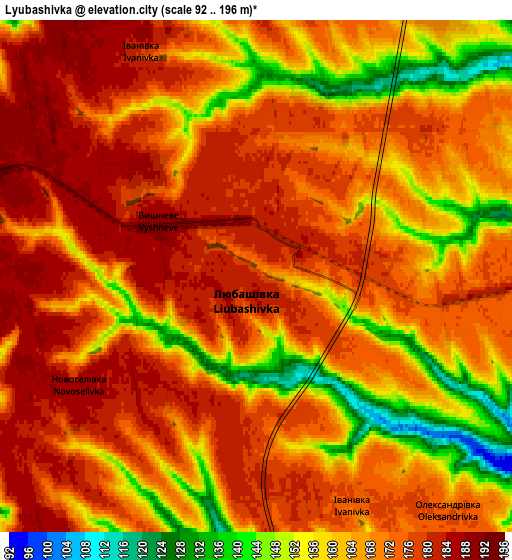 Zoom OUT 2x Lyubashivka, Ukraine elevation map