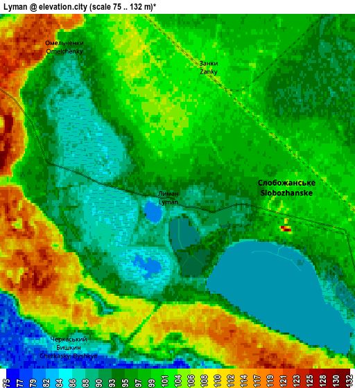 Zoom OUT 2x Lyman, Ukraine elevation map