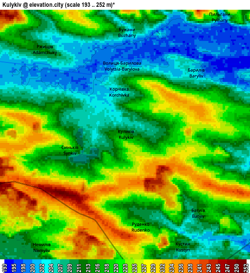 Zoom OUT 2x Kulykiv, Ukraine elevation map