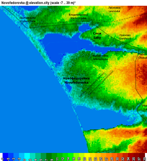 Zoom OUT 2x Novofedorovka, Ukraine elevation map