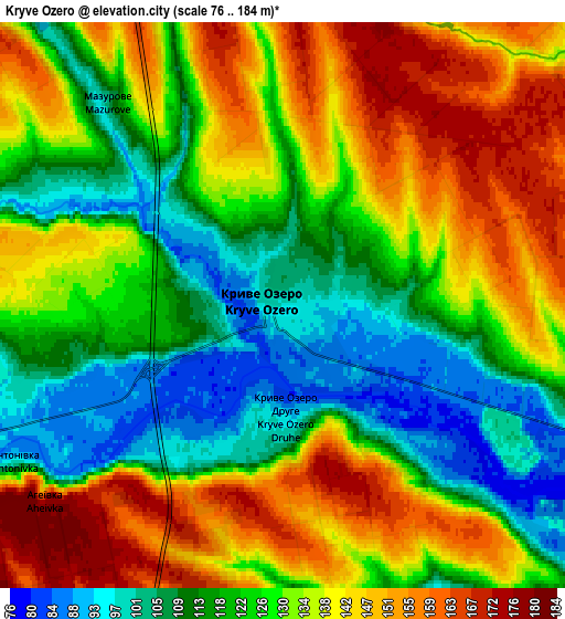 Zoom OUT 2x Kryve Ozero, Ukraine elevation map