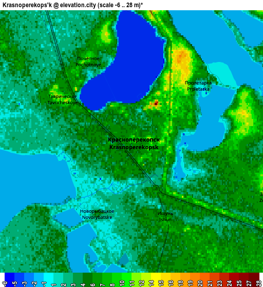 Zoom OUT 2x Krasnoperekops’k, Ukraine elevation map