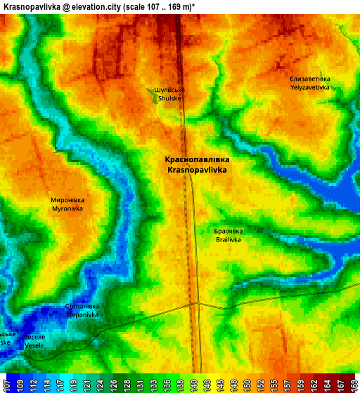 Zoom OUT 2x Krasnopavlivka, Ukraine elevation map