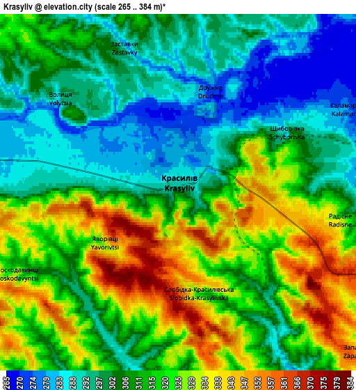 Zoom OUT 2x Krasyliv, Ukraine elevation map