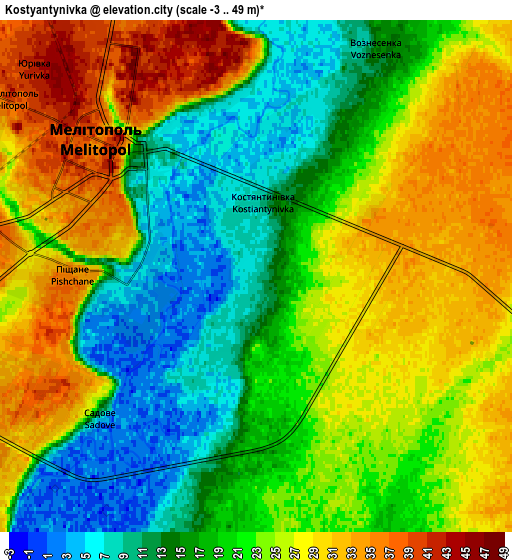 Zoom OUT 2x Kostyantynivka, Ukraine elevation map