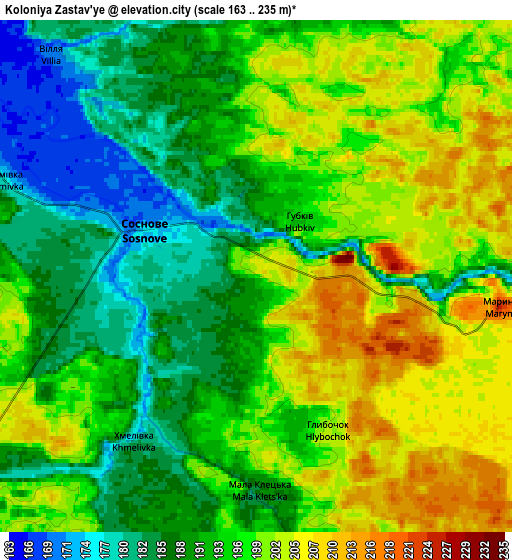 Zoom OUT 2x Koloniya Zastav’ye, Ukraine elevation map