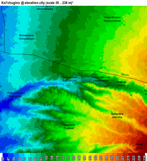 Zoom OUT 2x Kol’chugino, Ukraine elevation map