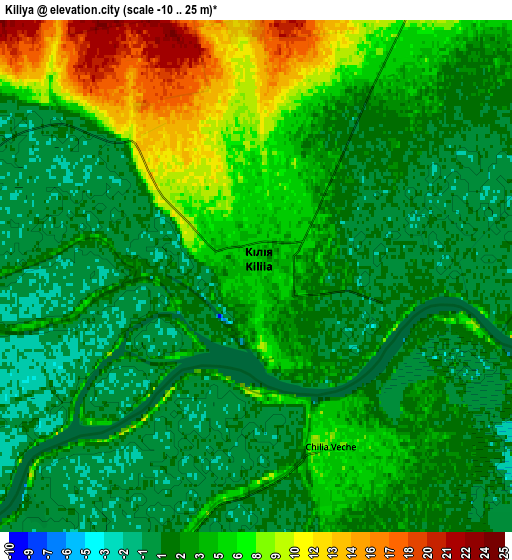 Zoom OUT 2x Kiliya, Ukraine elevation map