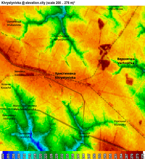 Zoom OUT 2x Khrystynivka, Ukraine elevation map