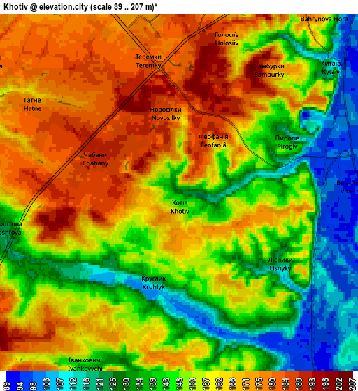 Zoom OUT 2x Khotiv, Ukraine elevation map