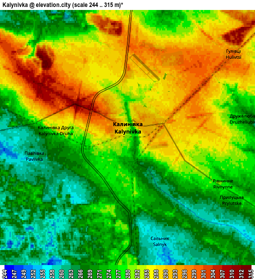 Zoom OUT 2x Kalynivka, Ukraine elevation map