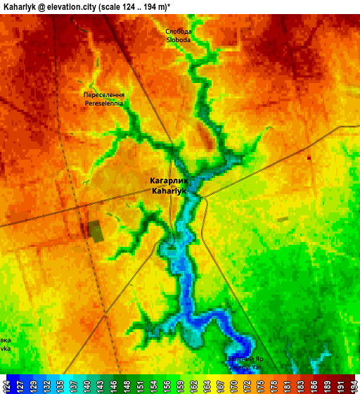 Zoom OUT 2x Kaharlyk, Ukraine elevation map