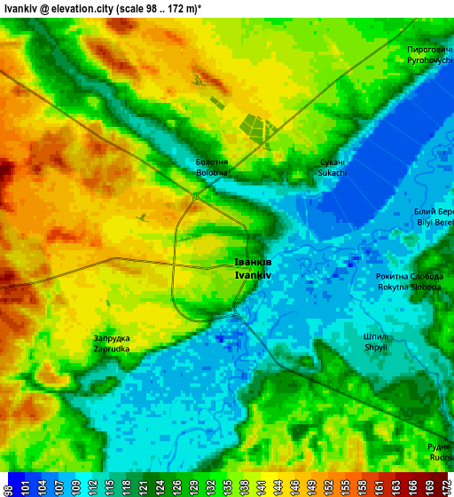 Zoom OUT 2x Ivankiv, Ukraine elevation map