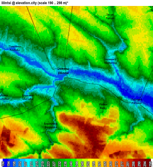 Zoom OUT 2x Illintsi, Ukraine elevation map