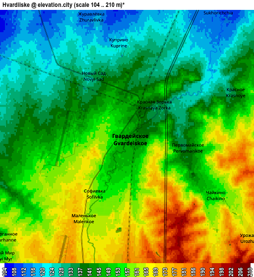 Zoom OUT 2x Hvardiiske, Ukraine elevation map