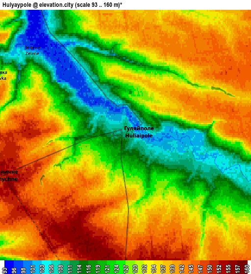 Zoom OUT 2x Hulyaypole, Ukraine elevation map