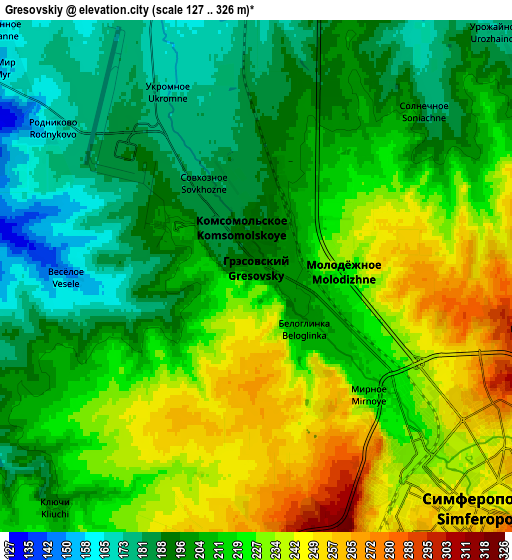 Zoom OUT 2x Gresovskiy, Ukraine elevation map