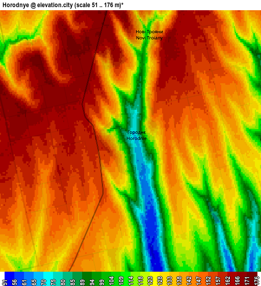 Zoom OUT 2x Horodnye, Ukraine elevation map