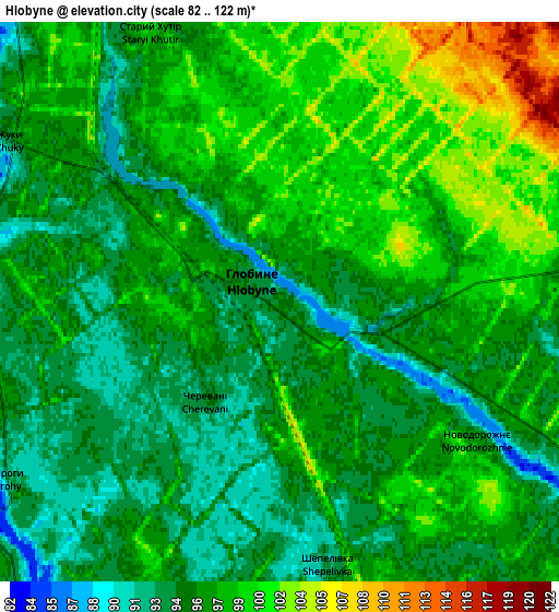 Zoom OUT 2x Hlobyne, Ukraine elevation map