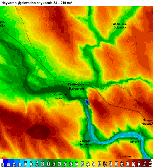 Zoom OUT 2x Hayvoron, Ukraine elevation map