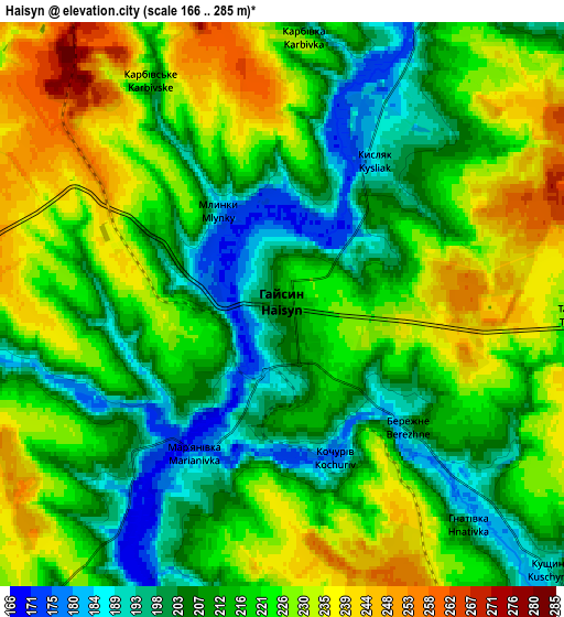 Zoom OUT 2x Haisyn, Ukraine elevation map