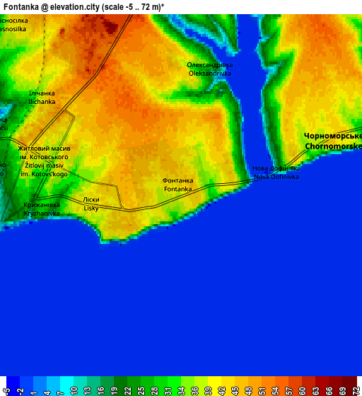 Zoom OUT 2x Fontanka, Ukraine elevation map