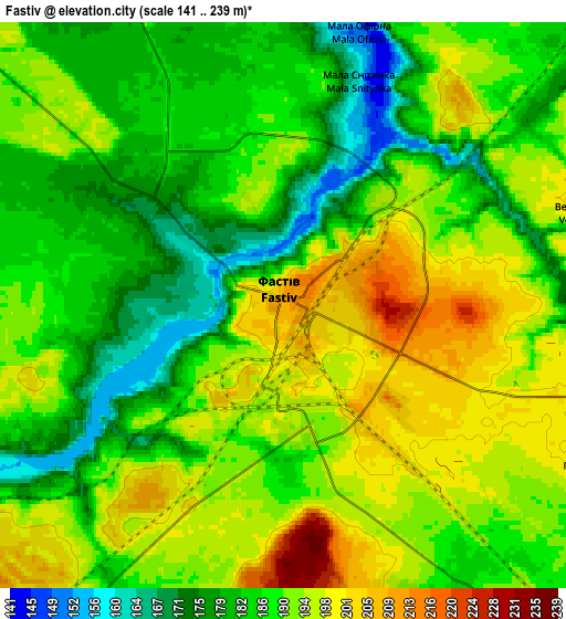 Zoom OUT 2x Fastiv, Ukraine elevation map