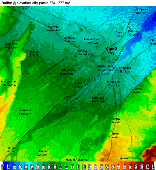 Zoom OUT 2x Duliby, Ukraine elevation map