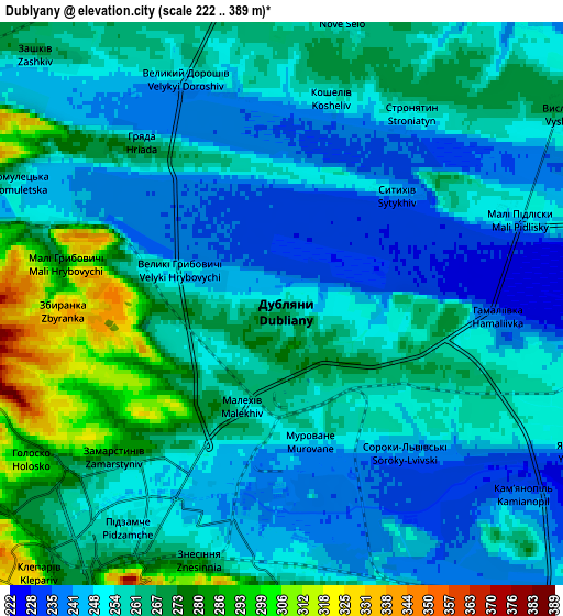 Zoom OUT 2x Dublyany, Ukraine elevation map