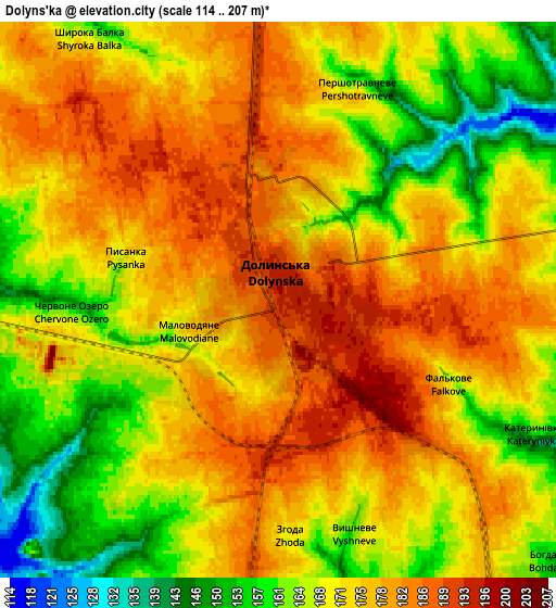 Zoom OUT 2x Dolyns'ka, Ukraine elevation map