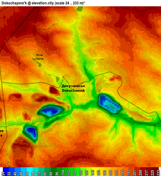 Zoom OUT 2x Dokuchayevs’k, Ukraine elevation map