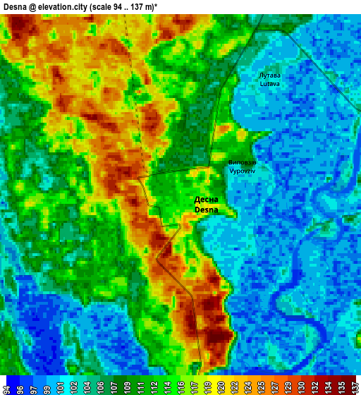 Zoom OUT 2x Desna, Ukraine elevation map