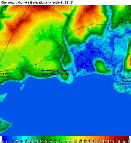 Zoom OUT 2x Chervonohryhorivka, Ukraine elevation map