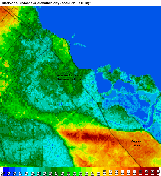 Zoom OUT 2x Chervona Sloboda, Ukraine elevation map