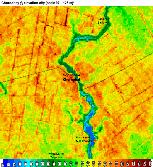 Zoom OUT 2x Chornobay, Ukraine elevation map