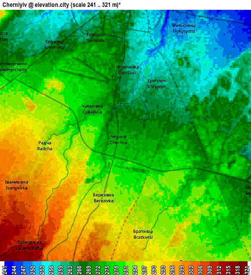 Zoom OUT 2x Cherniyiv, Ukraine elevation map