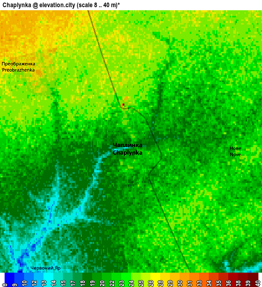 Zoom OUT 2x Chaplynka, Ukraine elevation map