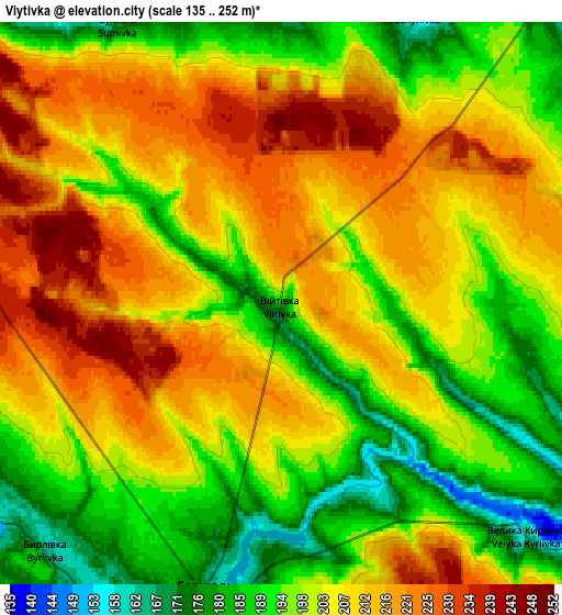 Zoom OUT 2x Viytivka, Ukraine elevation map