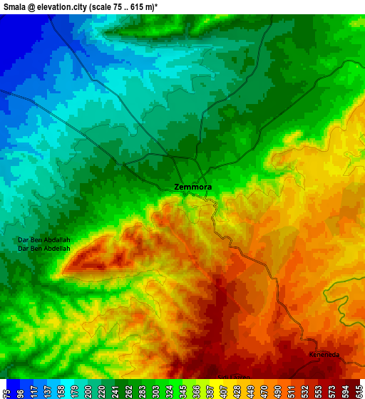 Zoom OUT 2x Smala, Algeria elevation map